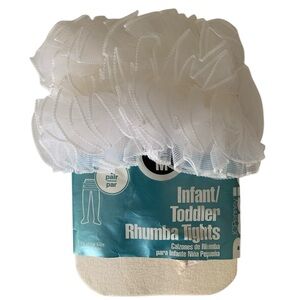 Vintage NWT Rhumba Ruffle Butt Tights Lace 1 Pair White Baby Girls M 18-32 lbs